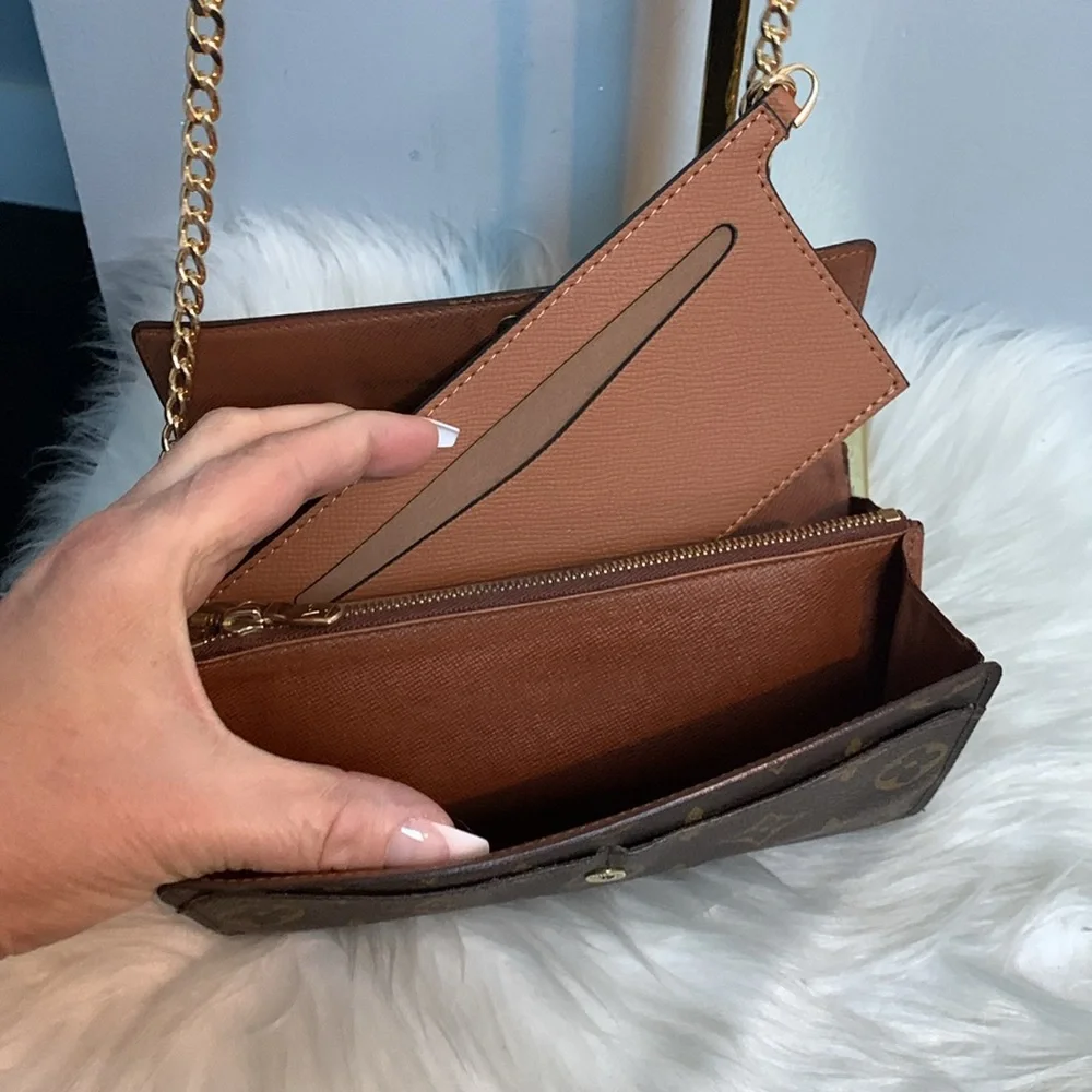 ❌SOLD❌1999 authentic Louis Vuitton Sarah wallet w free conversion kit crossbody - Image 10
