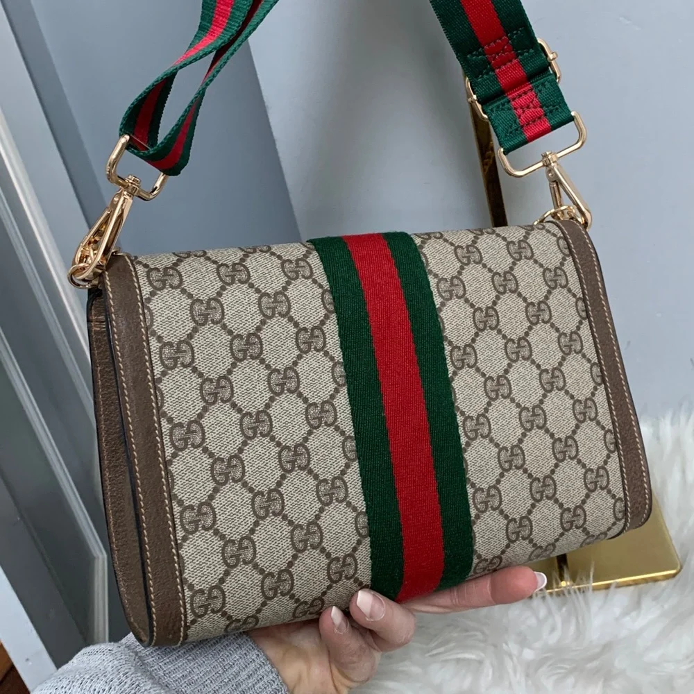 ❌SOLD❌Authentic and vintage Gucci Sherry line Ophidia clutch with free crossbody - Image 8
