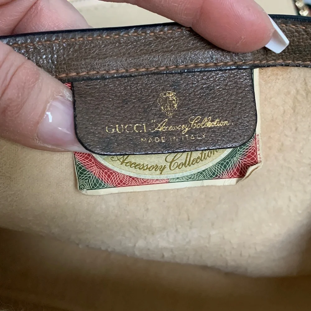 ❌SOLD❌Authentic and vintage Gucci Sherry line Ophidia clutch with free crossbody - Image 14