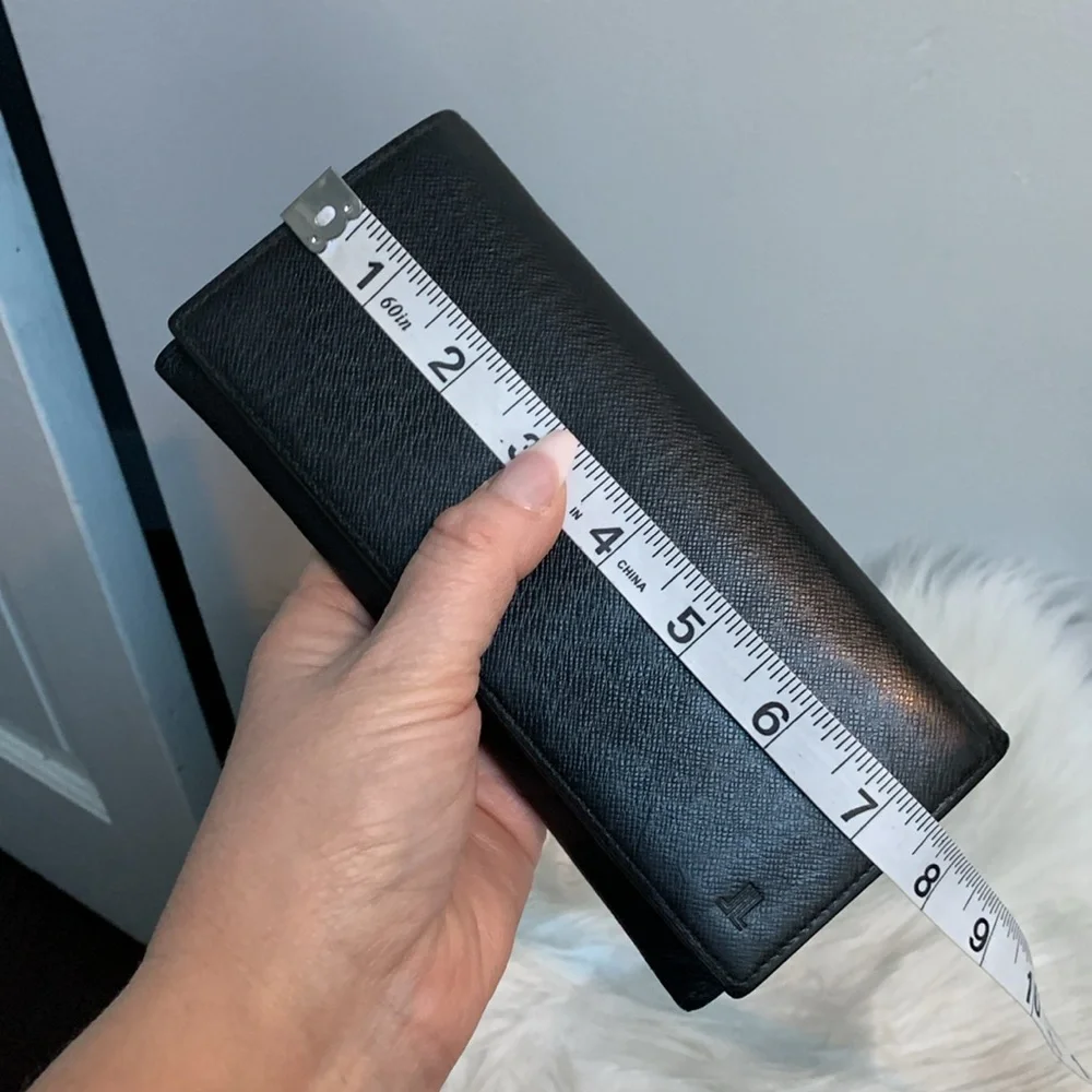 Authentic Lanvin long flap wallet in black and brown - Image 5