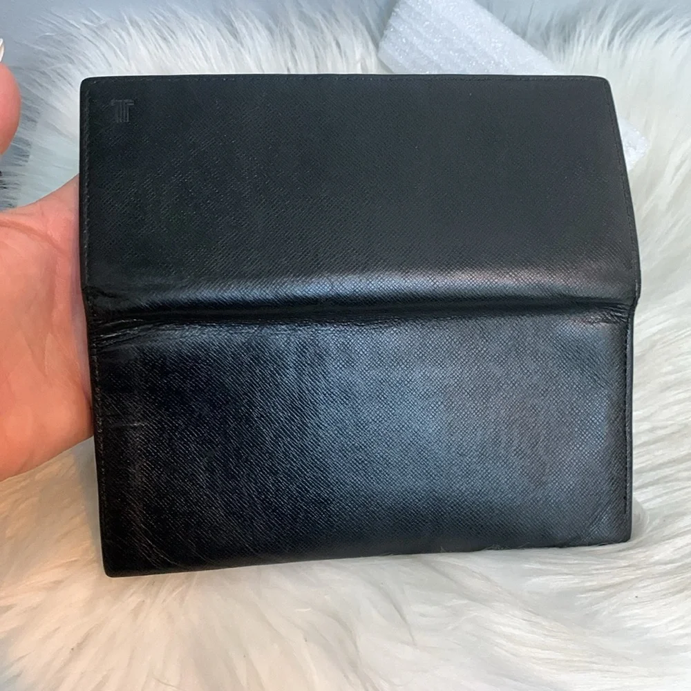 Authentic Lanvin long flap wallet in black and brown - Image 6