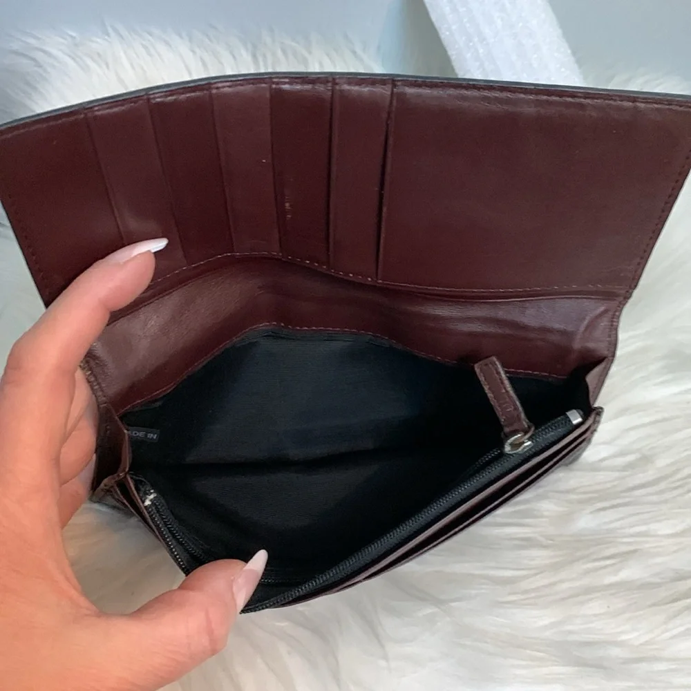 Authentic Lanvin long flap wallet in black and brown - Image 11