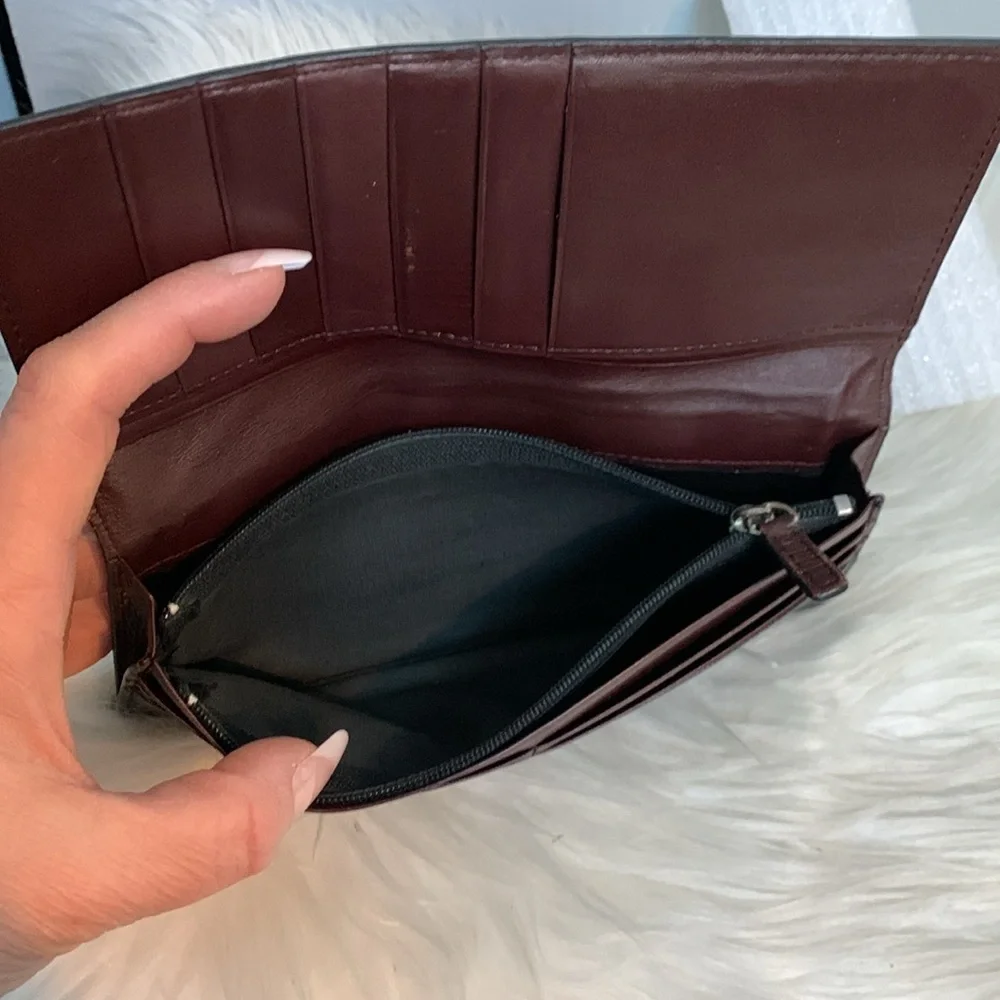 Authentic Lanvin long flap wallet in black and brown - Image 12