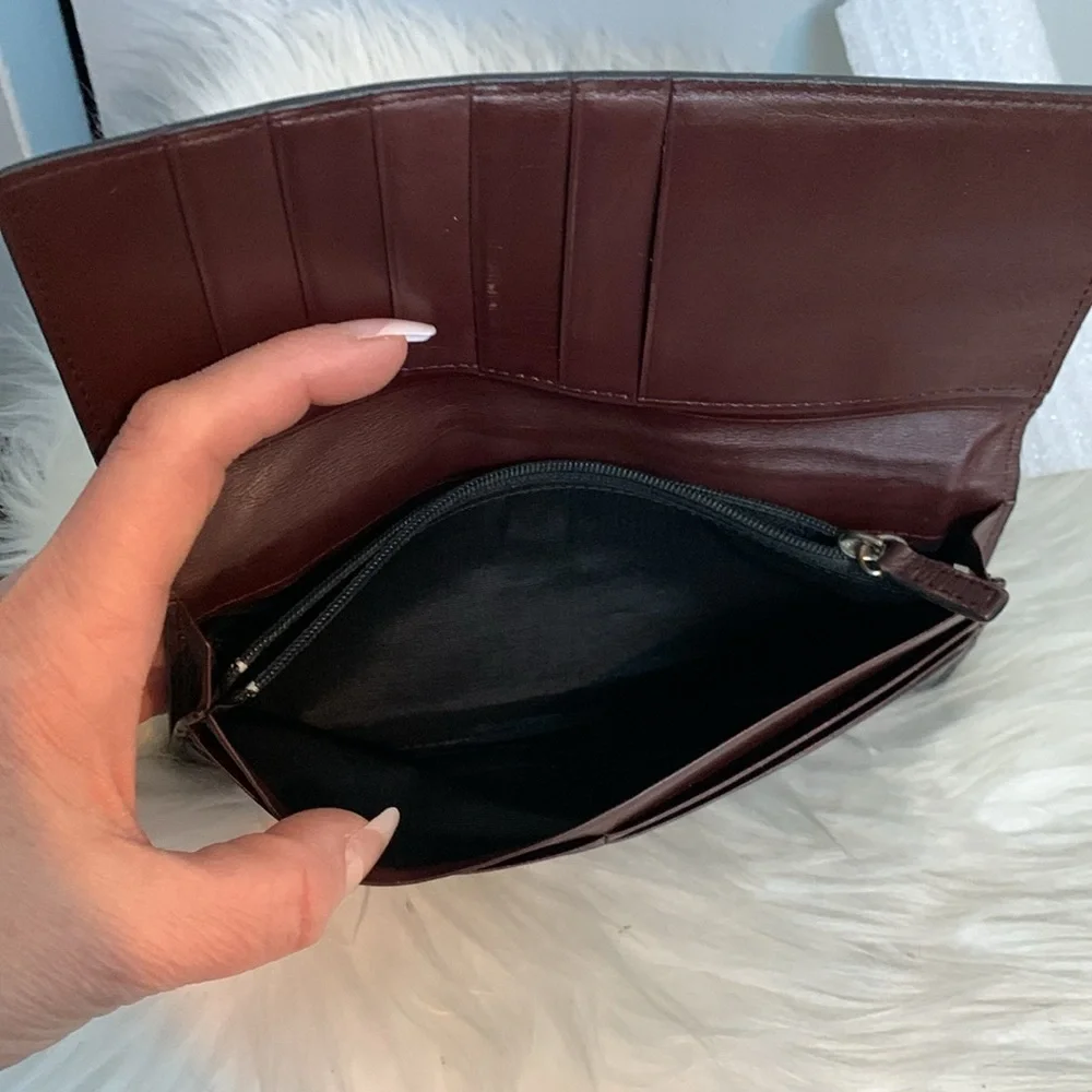Authentic Lanvin long flap wallet in black and brown - Image 13
