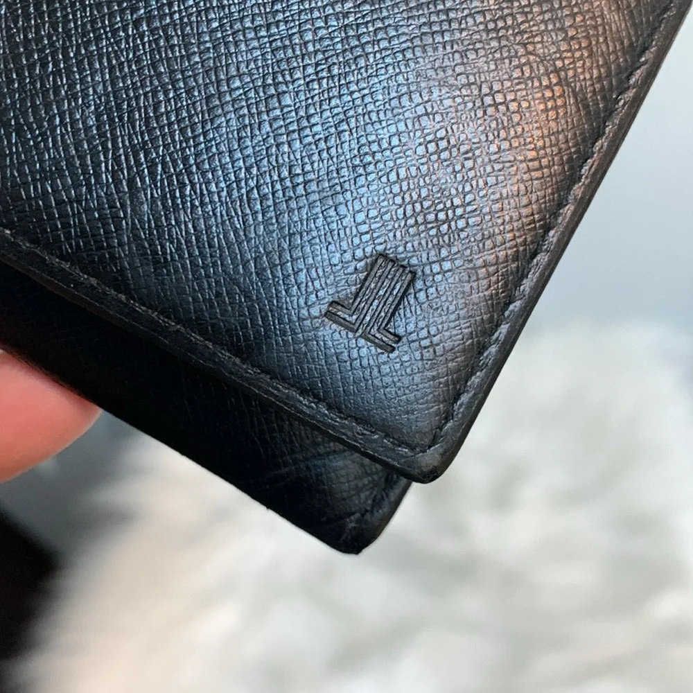 Authentic Lanvin long flap wallet in black and brown - Image 15