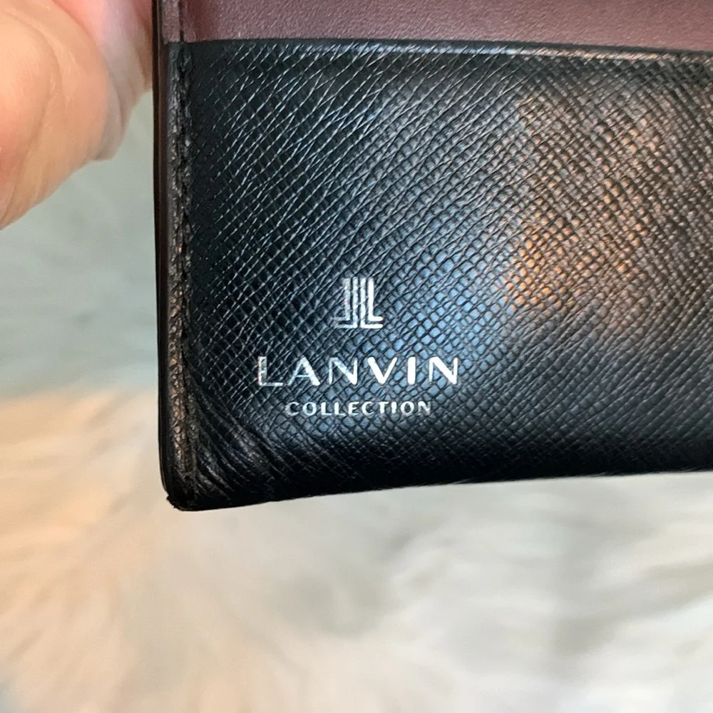 Authentic Lanvin long flap wallet in black and brown - Image 16