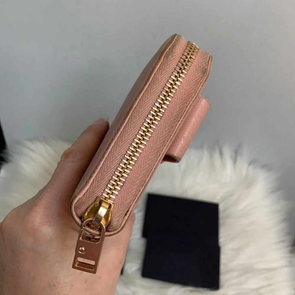 Authentic Prada pink saffiano leather large zippy wallet - Image 6