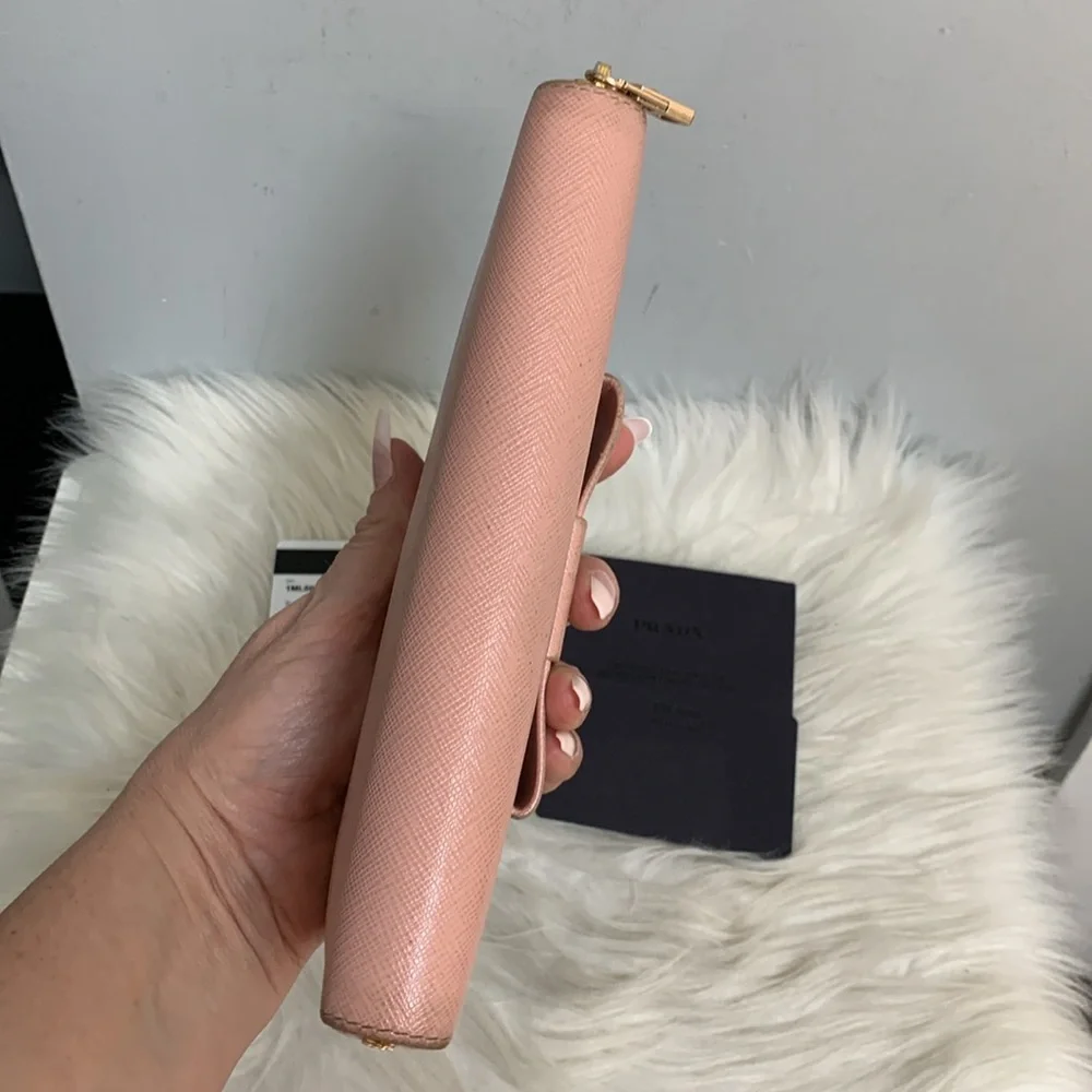 Authentic Prada pink saffiano leather large zippy wallet - Image 7
