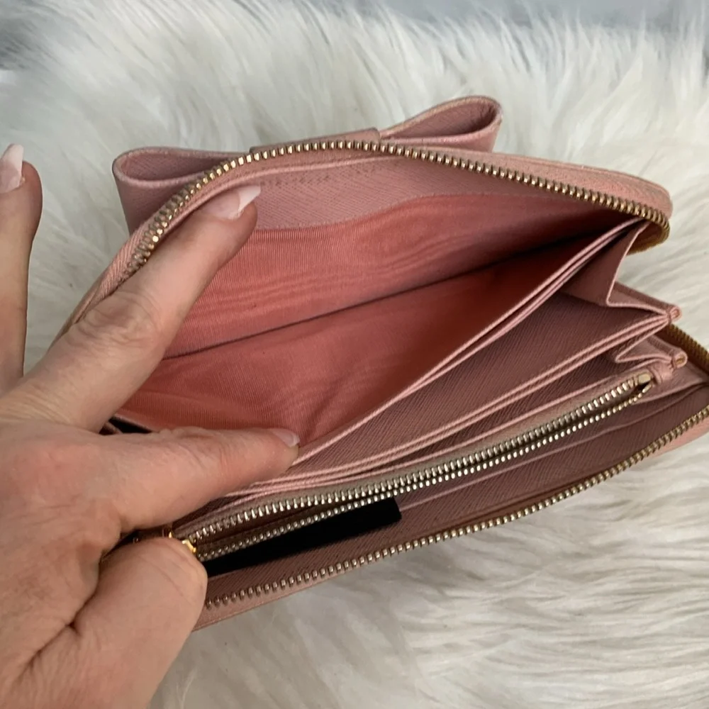 Authentic Prada pink saffiano leather large zippy wallet - Image 10