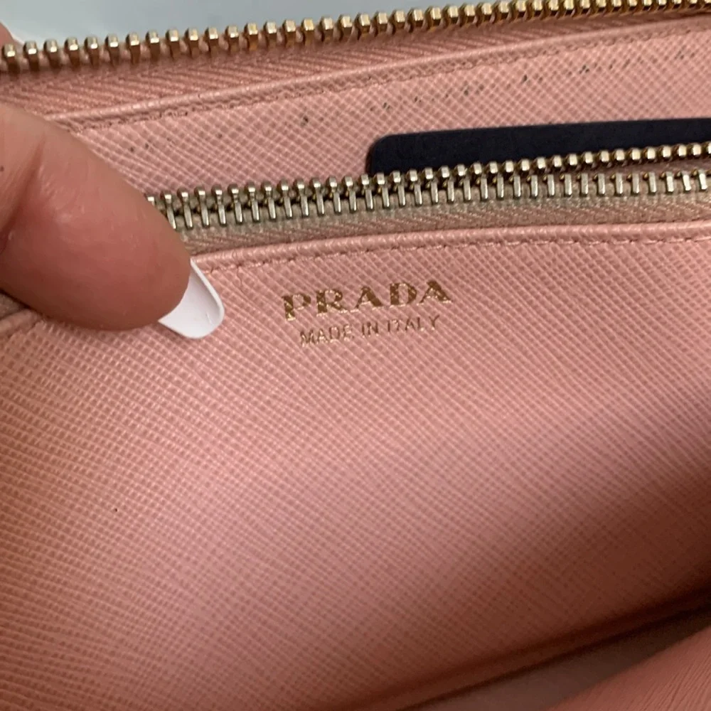Authentic Prada pink saffiano leather large zippy wallet - Image 13