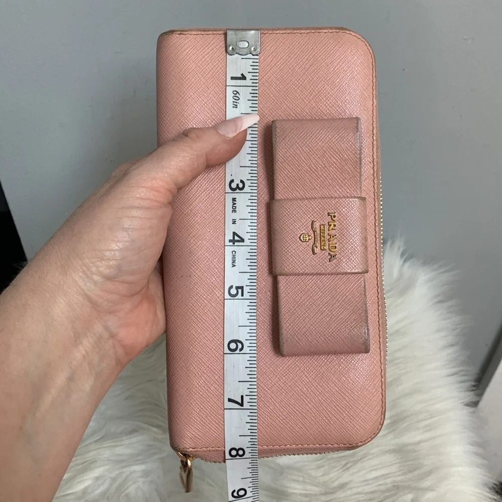 Authentic Prada pink saffiano leather large zippy wallet - Image 16