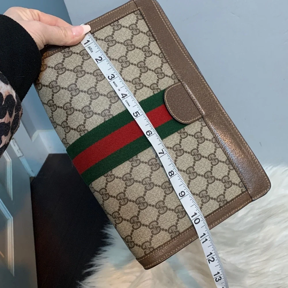 1980’s vintage Gucci Sherry Line Ophidia Velcro top clutch - Image 5