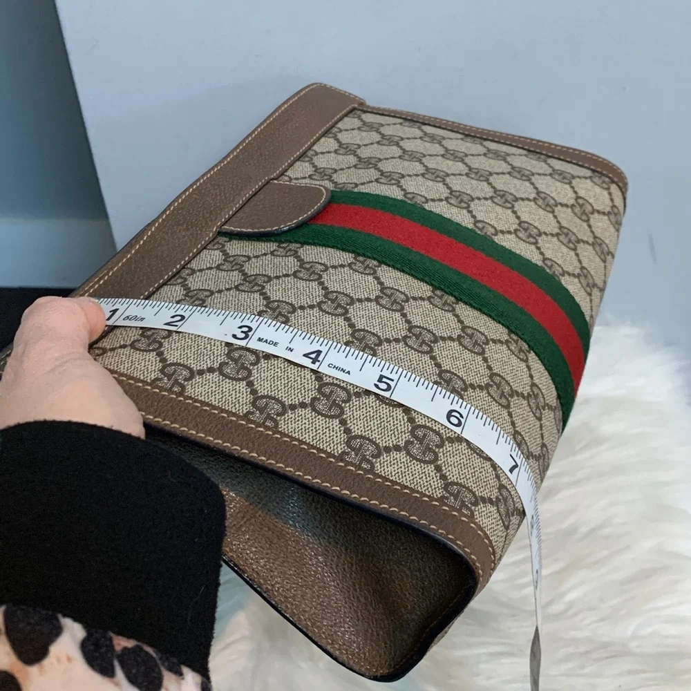 1980’s vintage Gucci Sherry Line Ophidia Velcro top clutch - Image 6