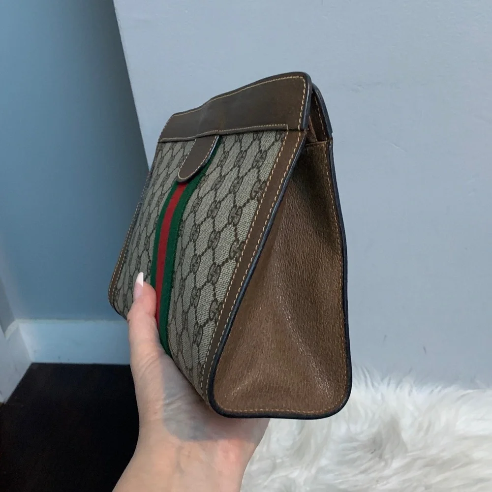 1980’s vintage Gucci Sherry Line Ophidia Velcro top clutch - Image 8