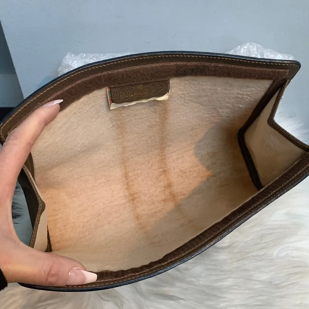 1980’s vintage Gucci Sherry Line Ophidia Velcro top clutch - Image 12