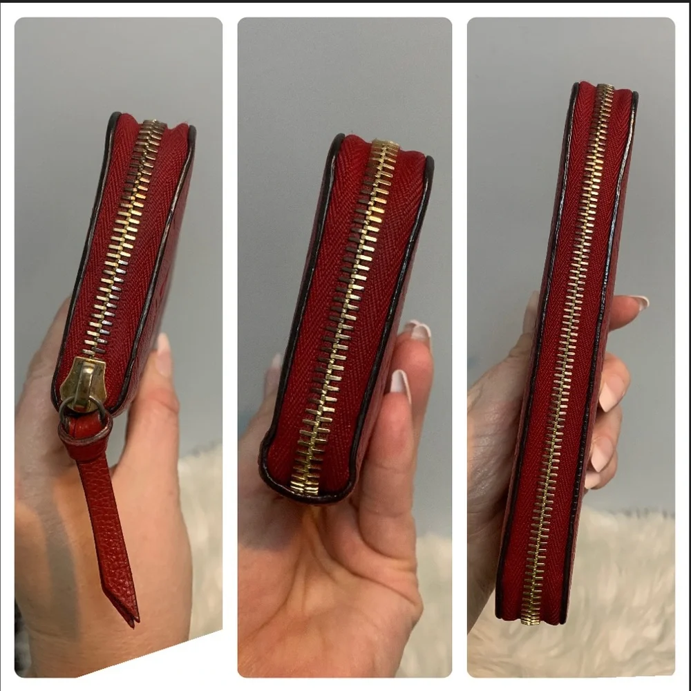 2018 authentic Louis Vuitton red empreinte leather Clemence zippy wallet - Image 7