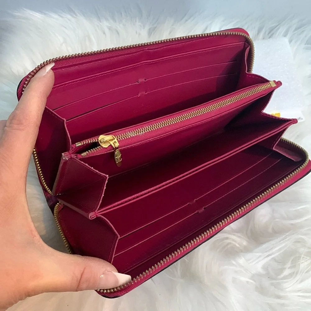 2015 authentic Louis Vuitton fuscia pink zippy wallet - Image 11
