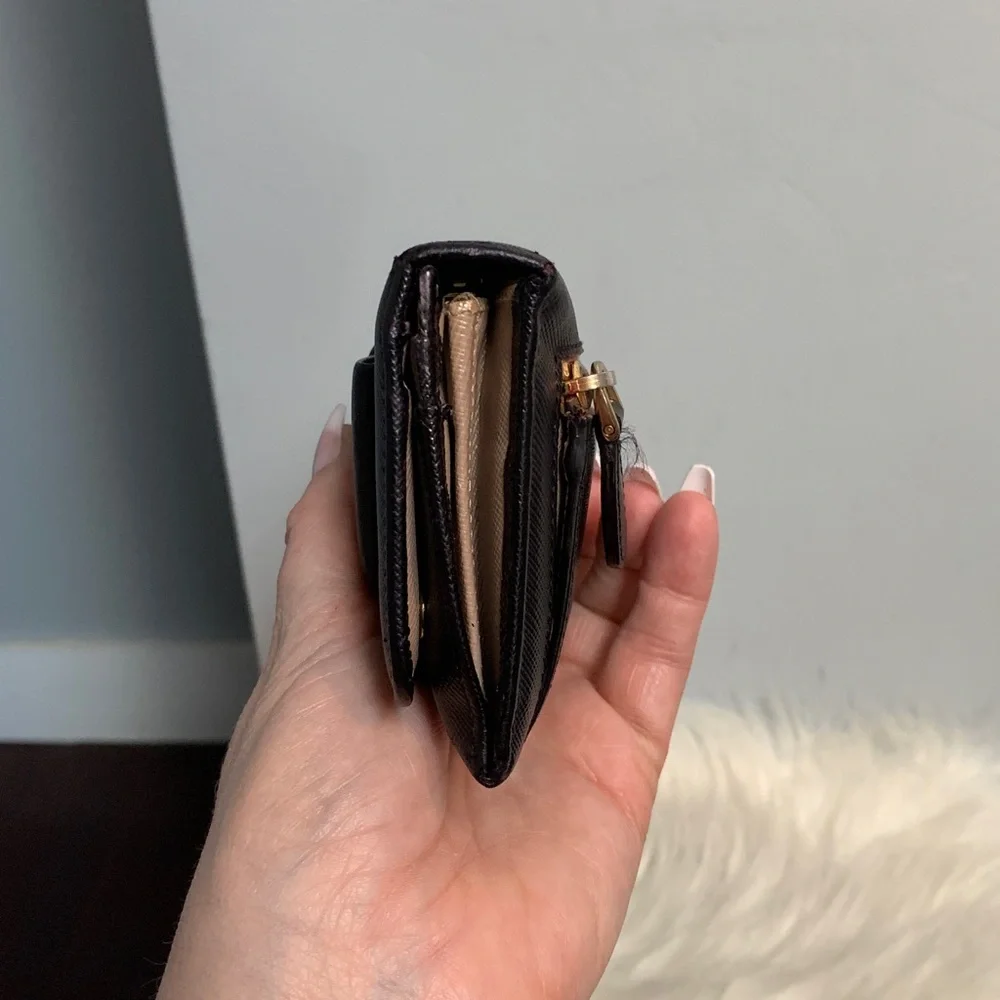Authentic Prada leather saffiano long wallet dyed black - Image 2