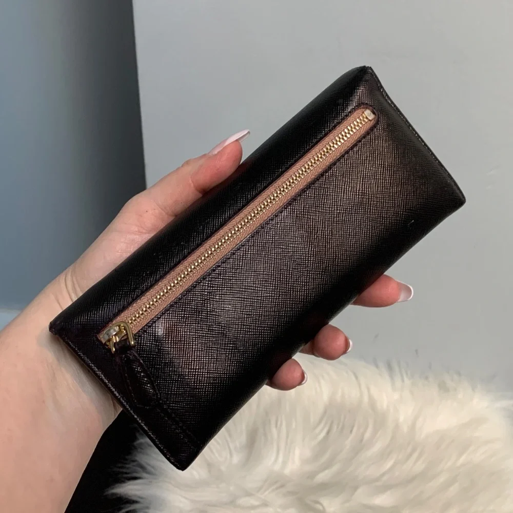 Authentic Prada leather saffiano long wallet dyed black - Image 3