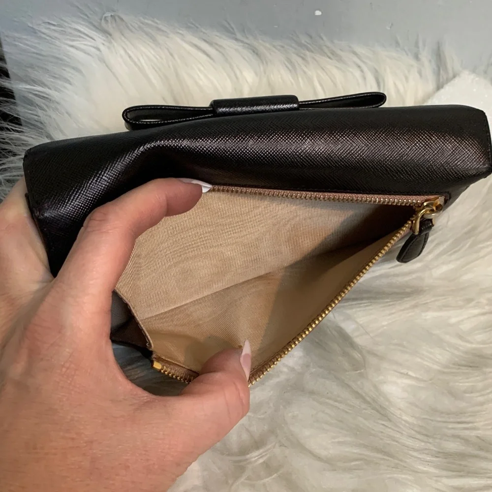 Authentic Prada leather saffiano long wallet dyed black - Image 13