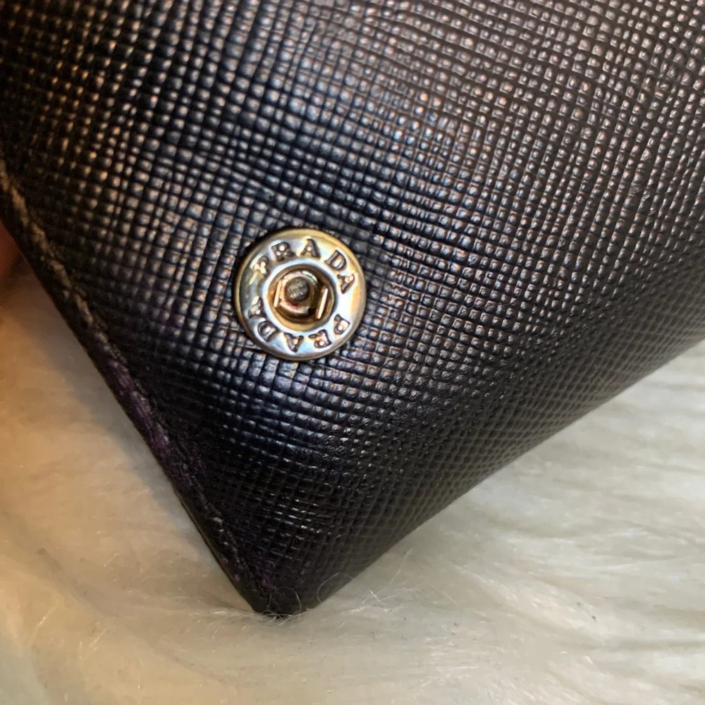 Authentic Prada leather saffiano long wallet dyed black - Image 14