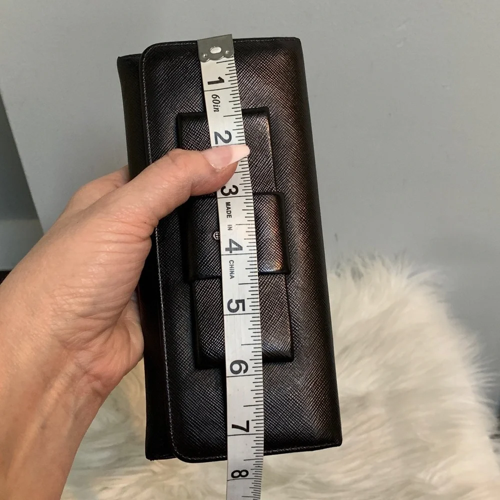 Authentic Prada leather saffiano long wallet dyed black - Image 15