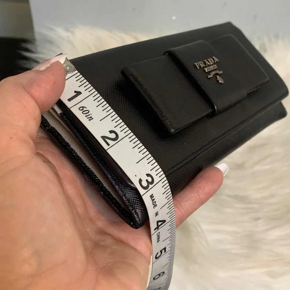 Authentic Prada leather saffiano long wallet dyed black - Image 16