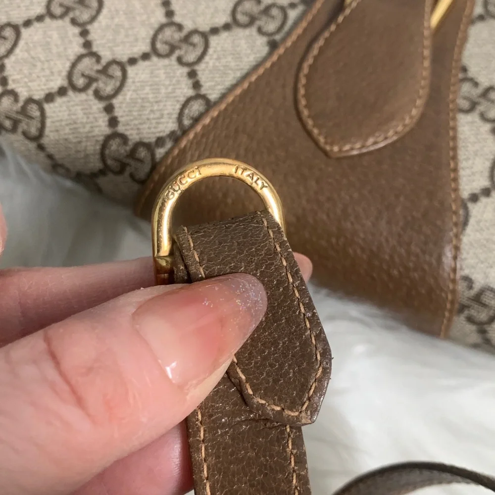 Authentic vintage Gucci brown signature crossbody, shoulder bag, and Cluch - Image 16
