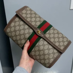 Authentic Gucci vintage Sherry Line Ophidia XL clutch second bag