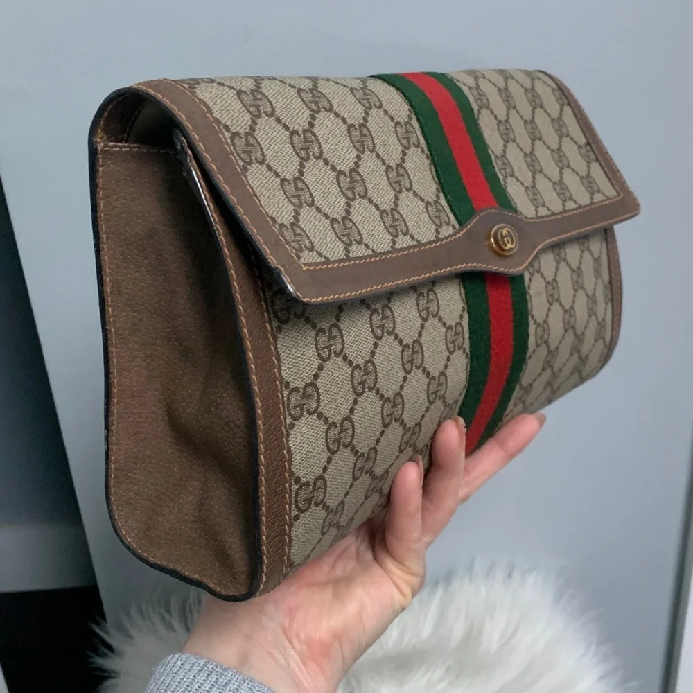 Authentic Gucci vintage Sherry Line Ophidia XL clutch second bag - Image 6