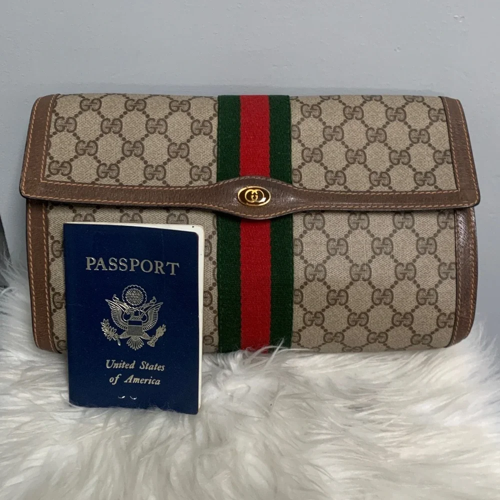 Authentic Gucci vintage Sherry Line Ophidia XL clutch second bag - Image 8