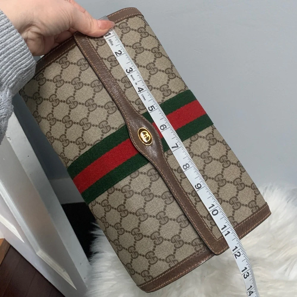 Authentic Gucci vintage Sherry Line Ophidia XL clutch second bag - Image 9
