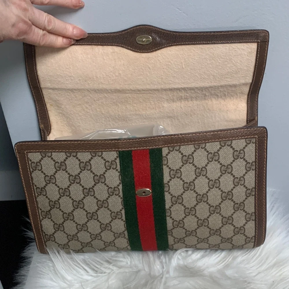 Authentic Gucci vintage Sherry Line Ophidia XL clutch second bag - Image 11