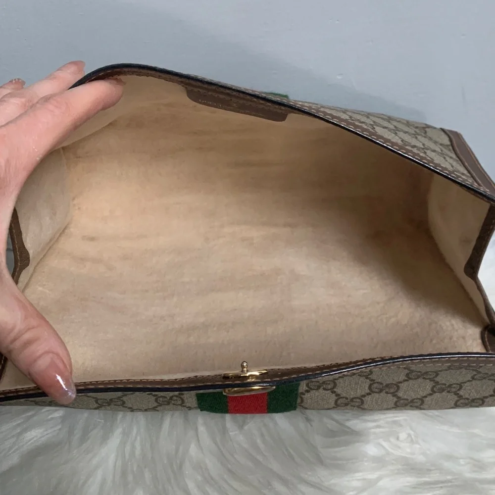 Authentic Gucci vintage Sherry Line Ophidia XL clutch second bag - Image 13