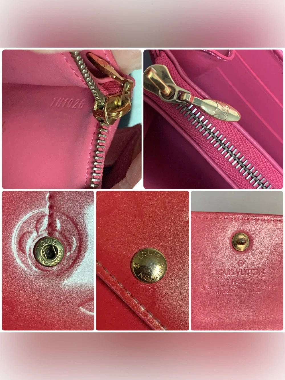 2006 authentic Louis Vuitton pink vernis leather Sarah wallet w box - Image 16