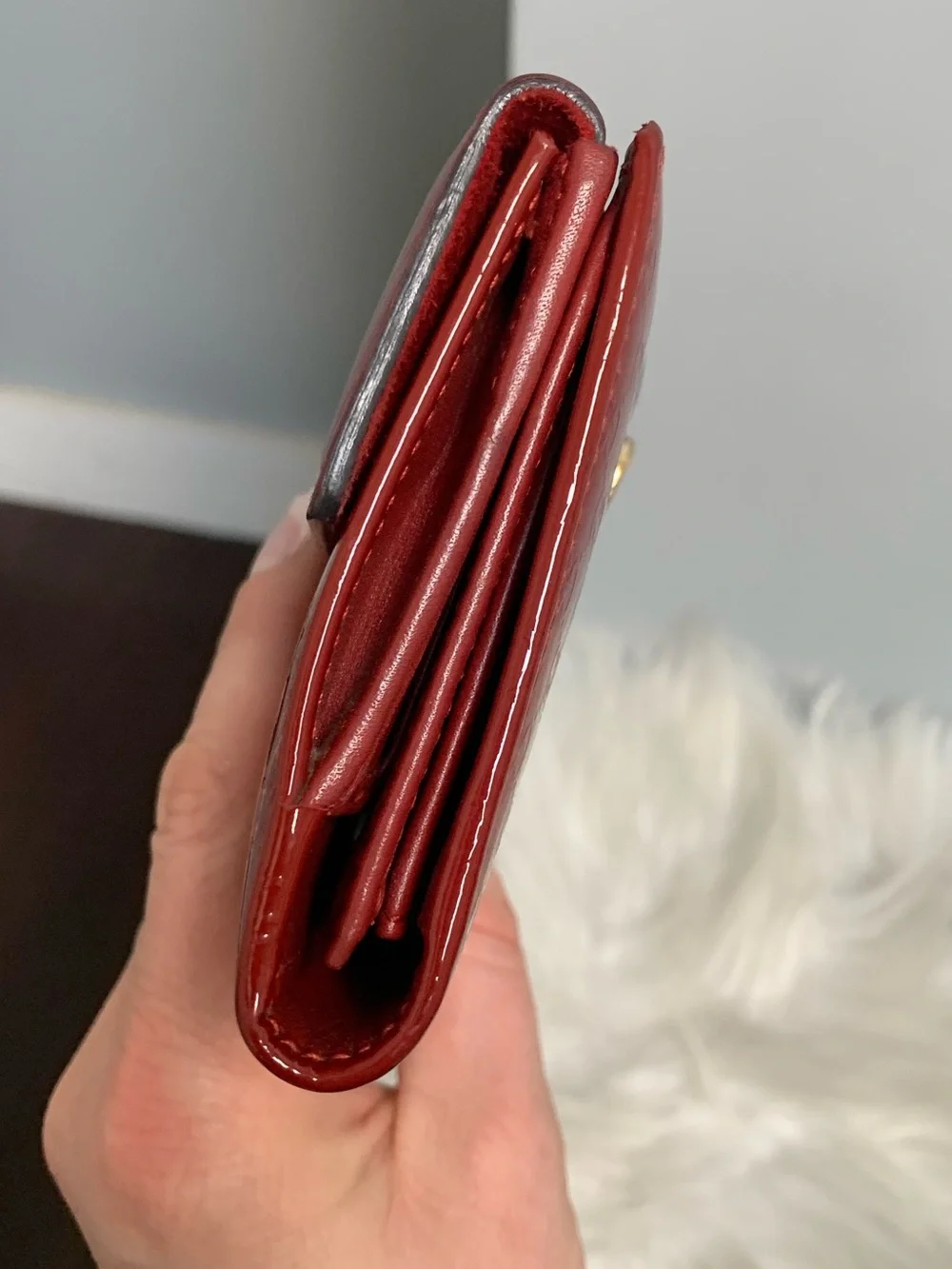 Authentic red patent leather Gucci long wallet w heart snap ❤️ - Image 6