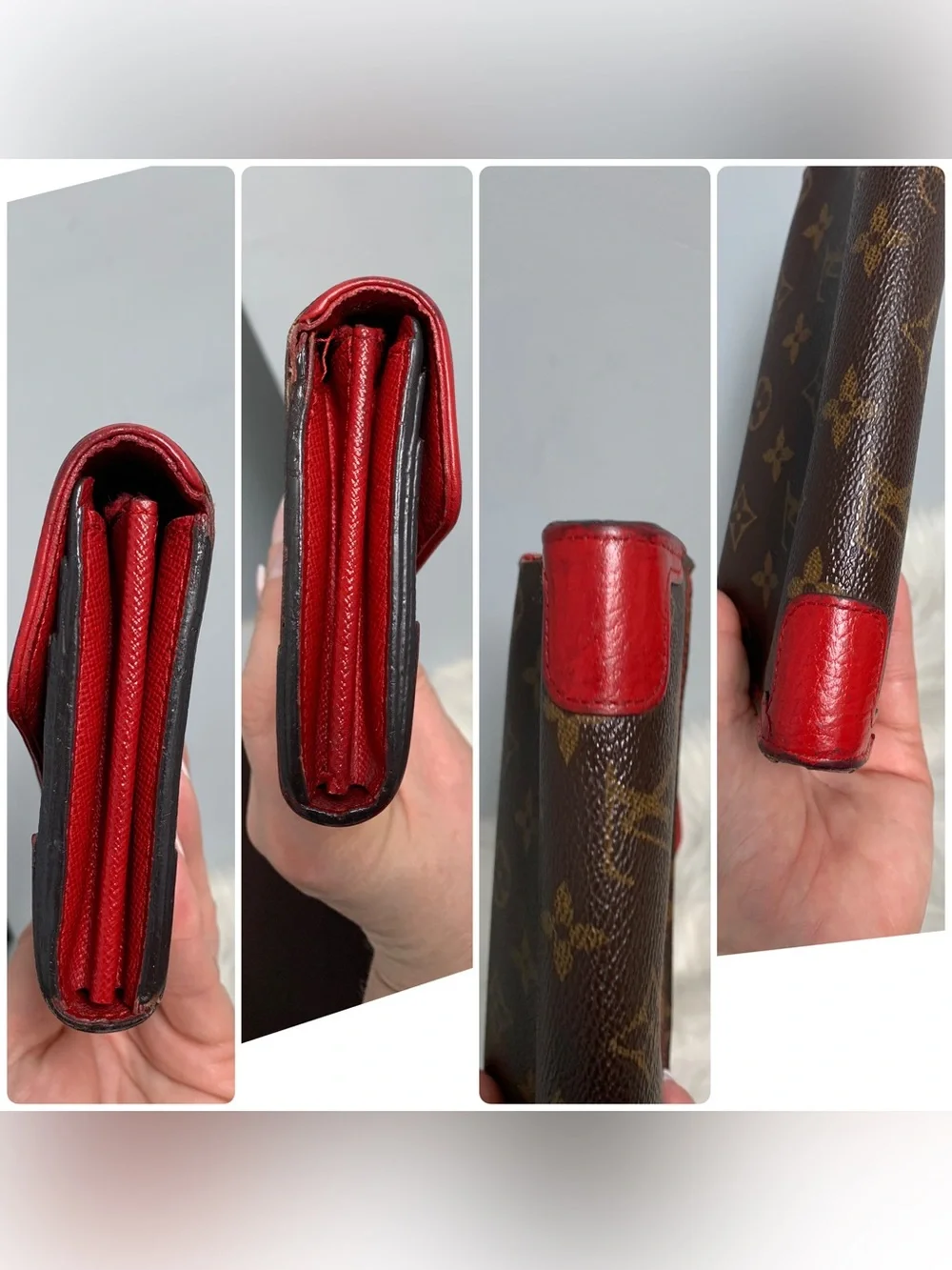 2016 Louis Vuitton Red Retiro and monogram v flap wallet - Image 14