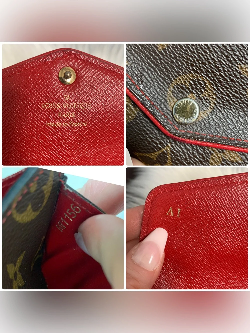 2016 Louis Vuitton Red Retiro and monogram v flap wallet - Image 15