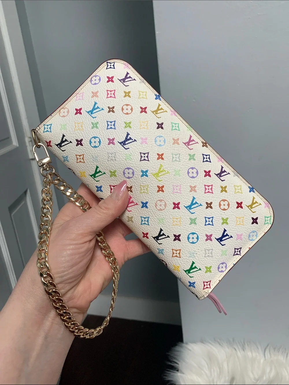 2010 authentic Louis Vuitton multicolore large Insolite wallet / wristlet/clutch