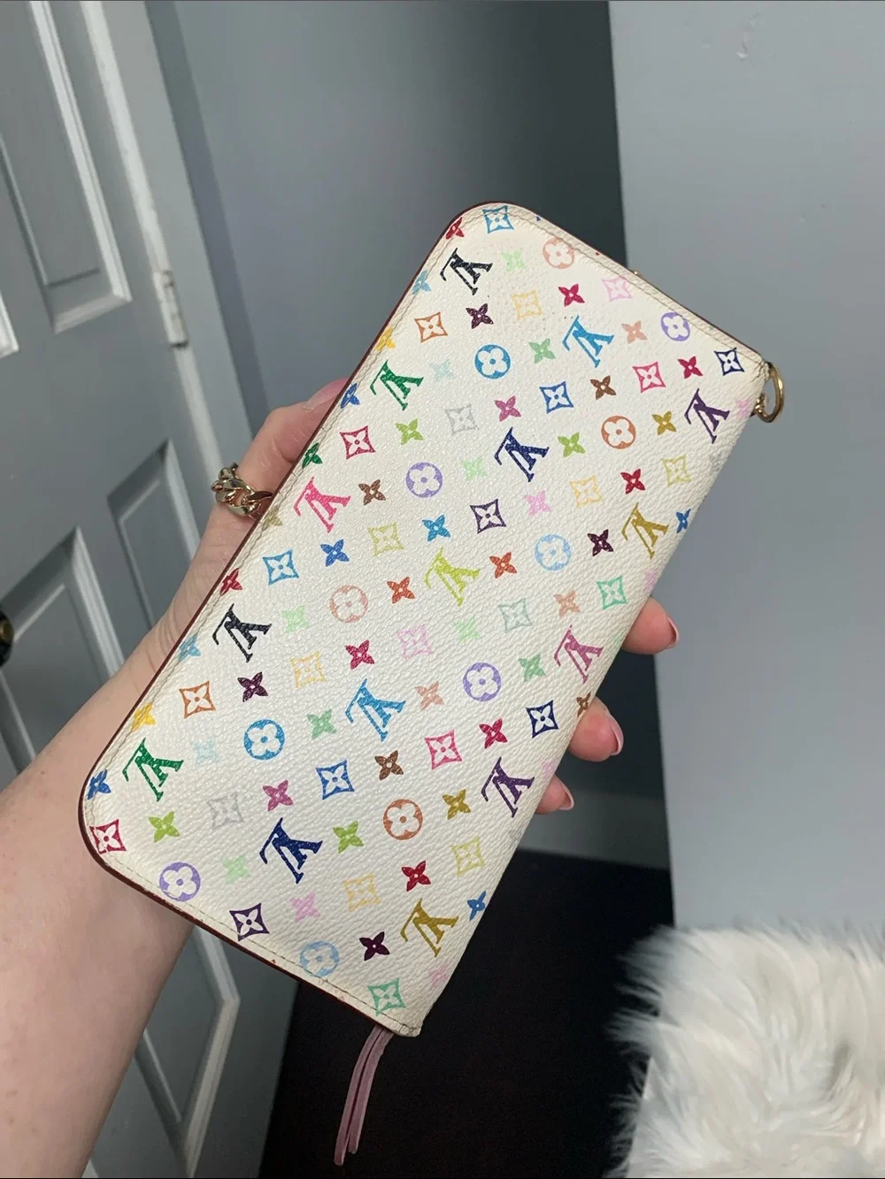 2010 authentic Louis Vuitton multicolore large Insolite wallet / wristlet/clutch - Image 5