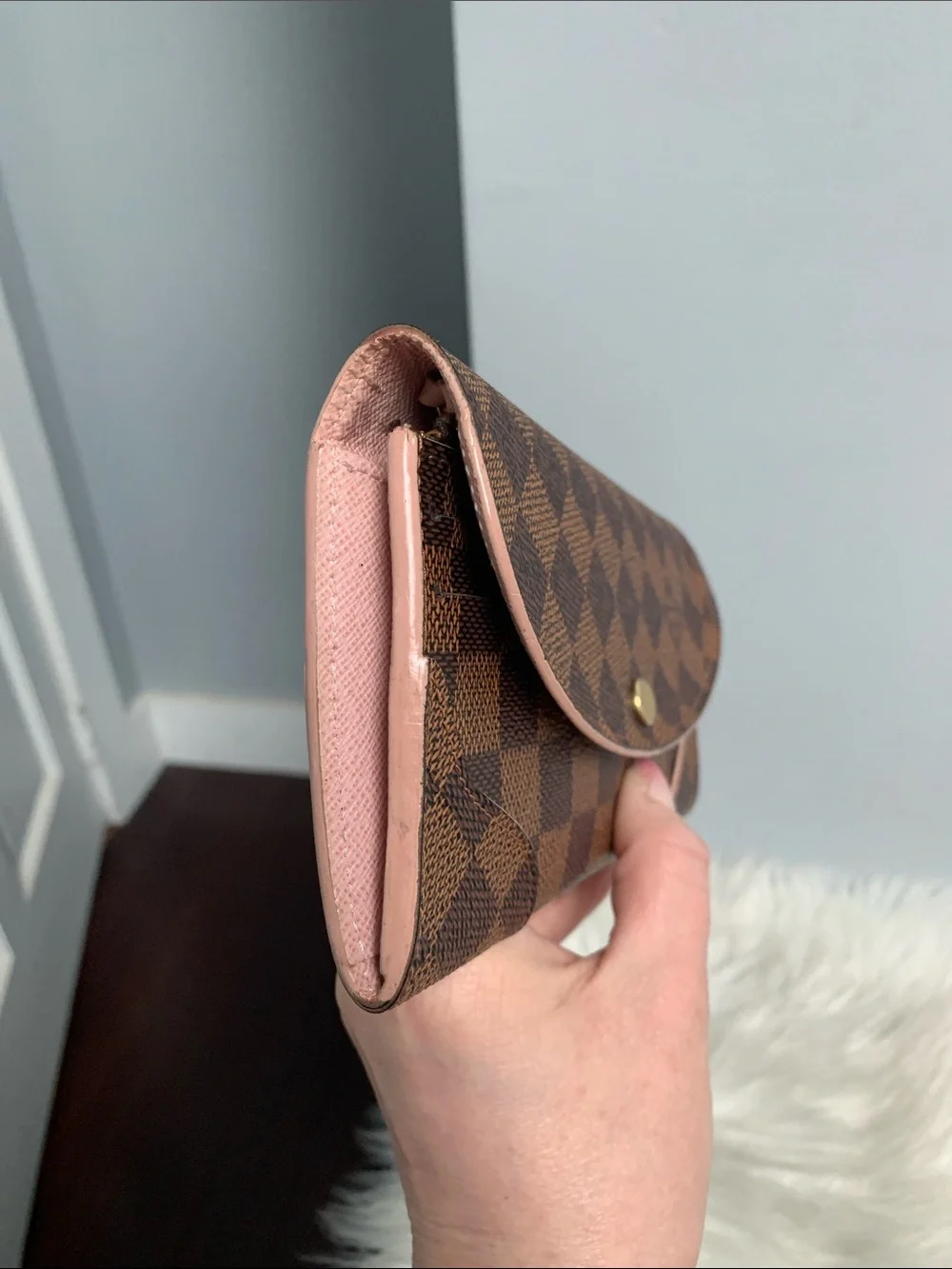 2016 authentic Louis Vuitton Caissa Damier Ebene diamond checkered wallet - Image 6