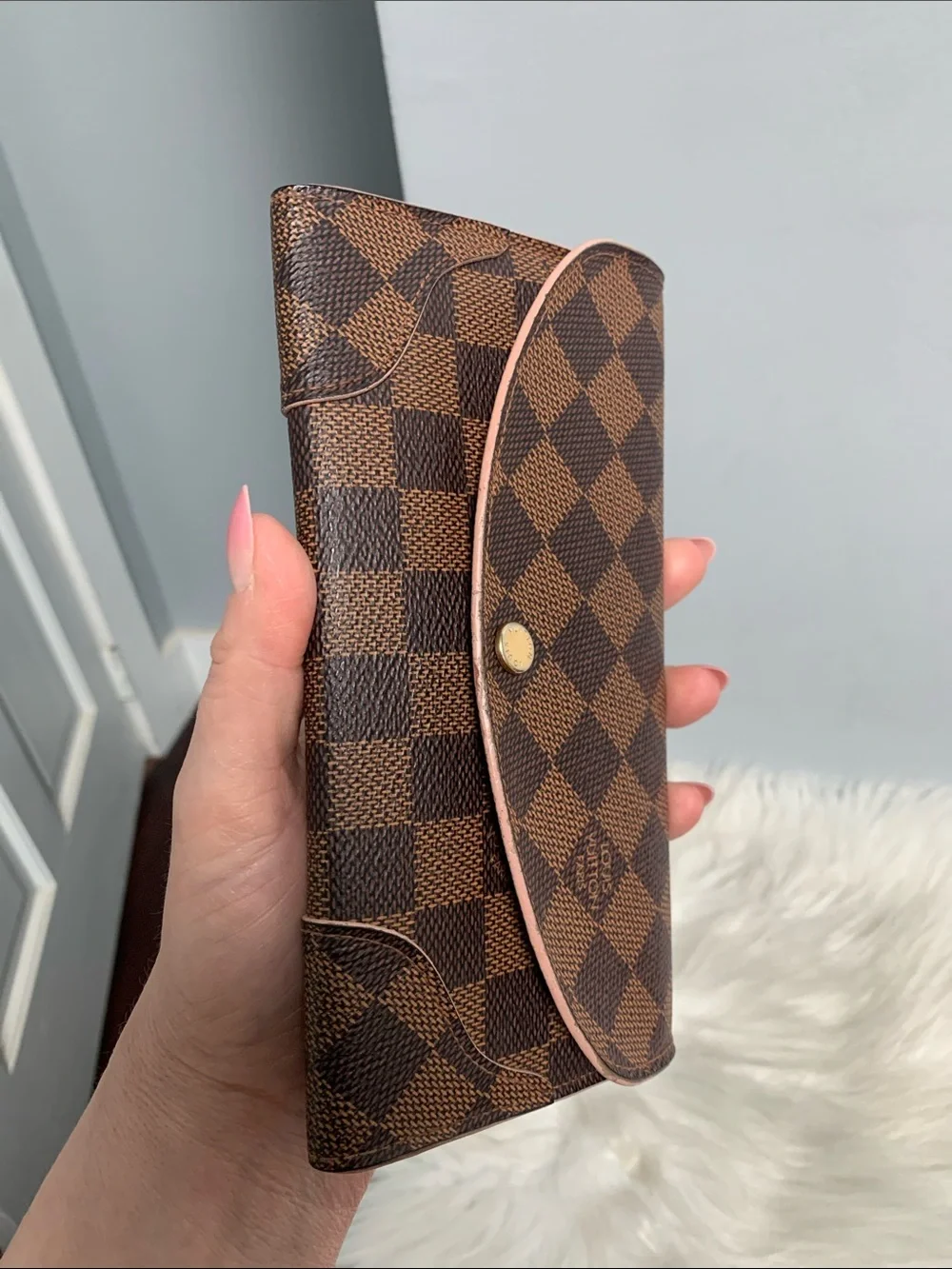2016 authentic Louis Vuitton Caissa Damier Ebene diamond checkered wallet - Image 2