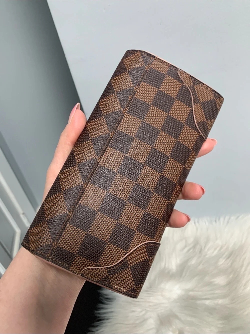 2016 authentic Louis Vuitton Caissa Damier Ebene diamond checkered wallet - Image 3