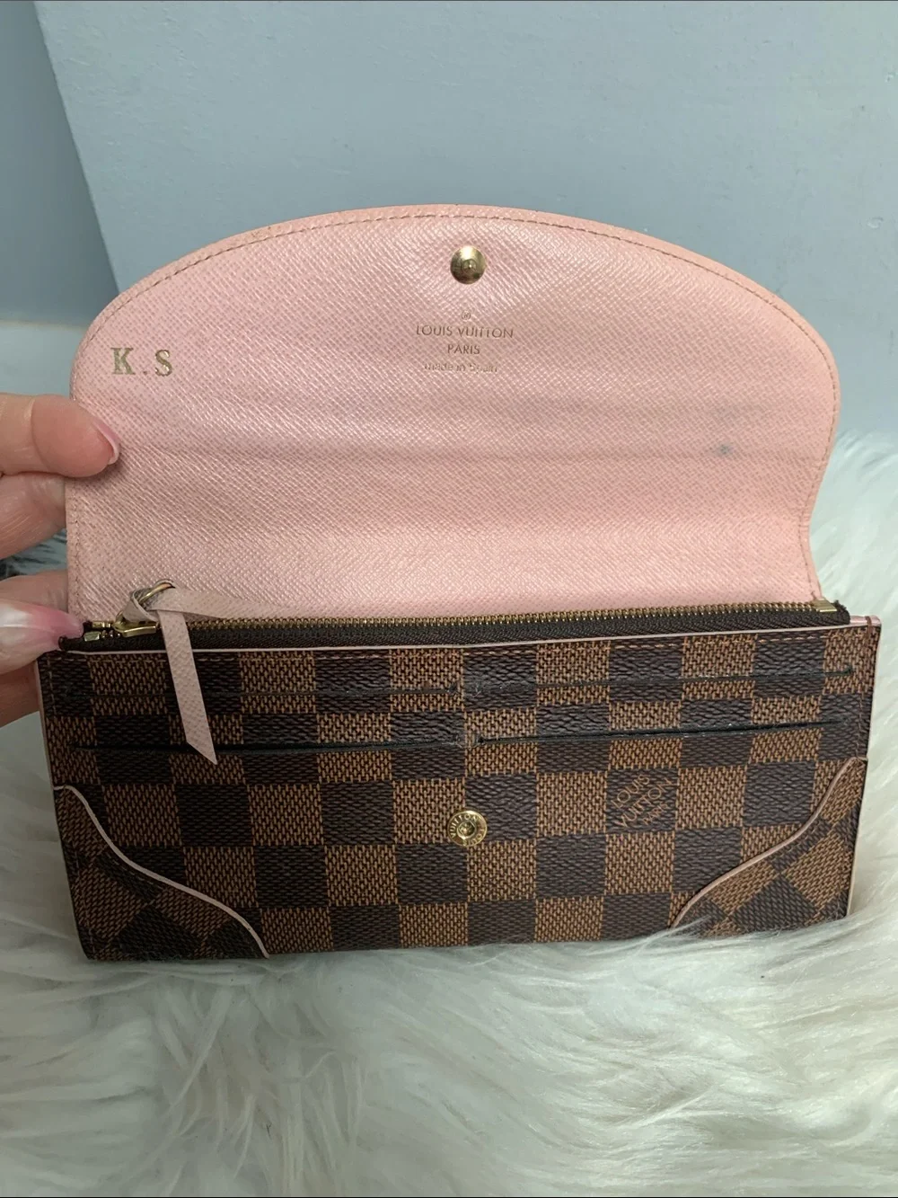 2016 authentic Louis Vuitton Caissa Damier Ebene diamond checkered wallet - Image 8