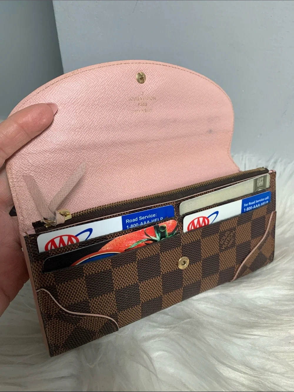 2016 authentic Louis Vuitton Caissa Damier Ebene diamond checkered wallet - Image 9