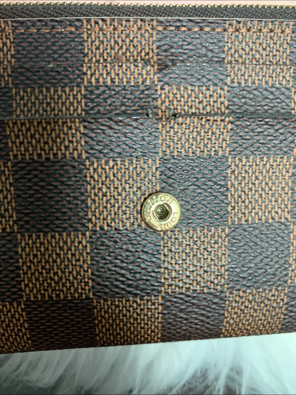 2016 authentic Louis Vuitton Caissa Damier Ebene diamond checkered wallet - Image 16