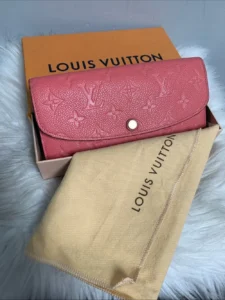 2016 authentic Louis Vuitton pink Empriente leather flap wallet w box & dustbag
