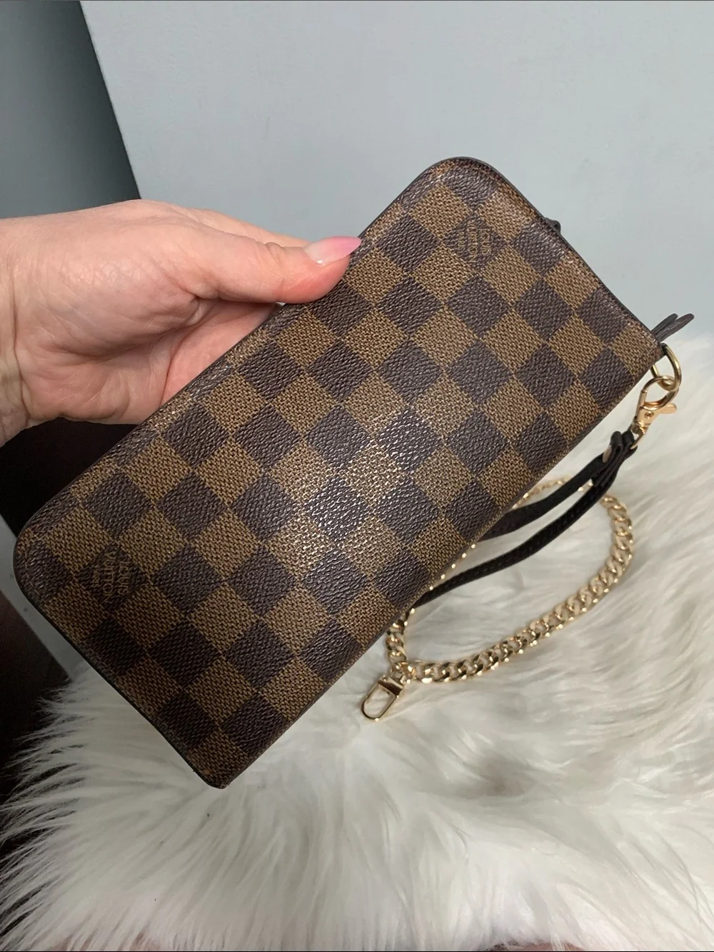 2009 authentic Louis Vuitton Insolite wristlet in Damier Ebene - Image 5
