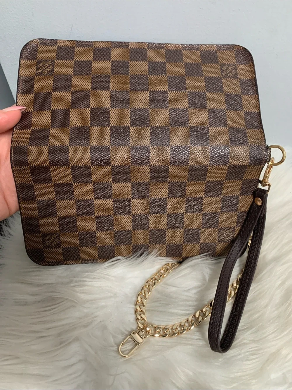 2009 authentic Louis Vuitton Insolite wristlet in Damier Ebene - Image 8