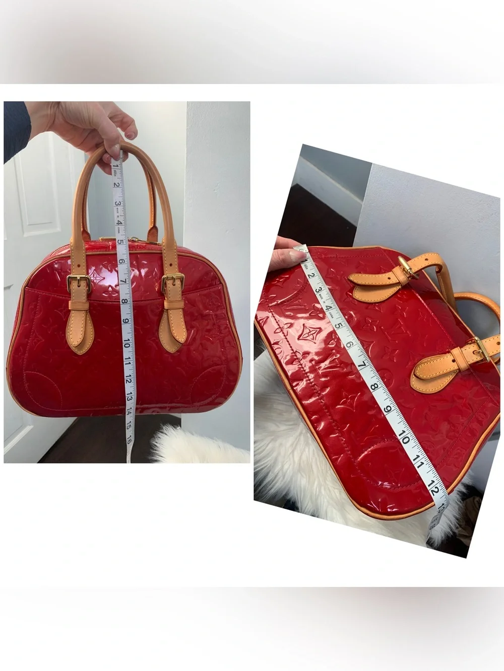 2007 authentic Louis Vuitton Summit Drive red vernis leather handbag - Image 7